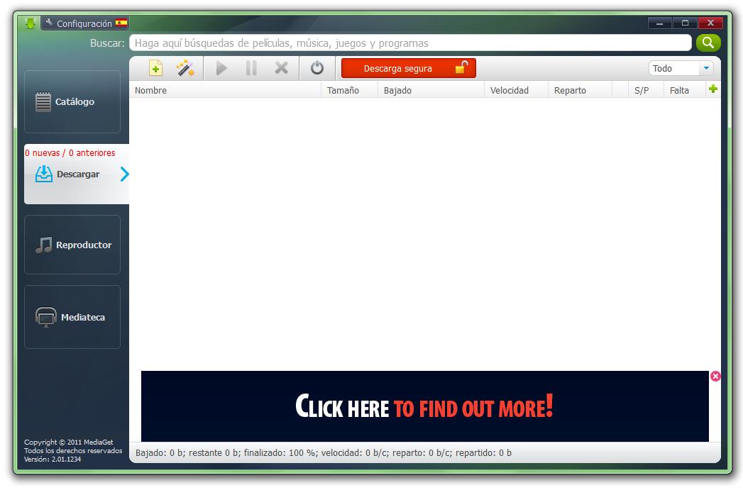 Nova interface do programa