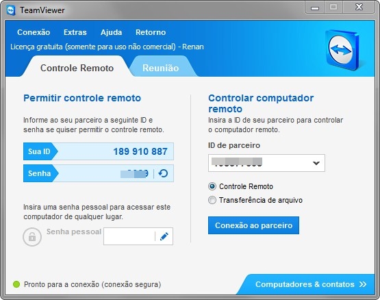 Interface do aplicativo