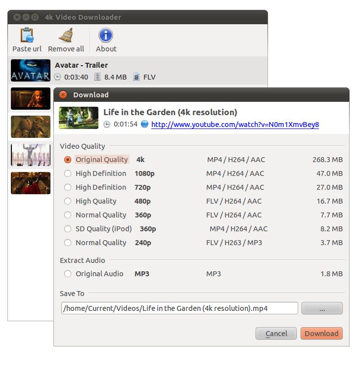 youtube-dl 4k video downloader linux