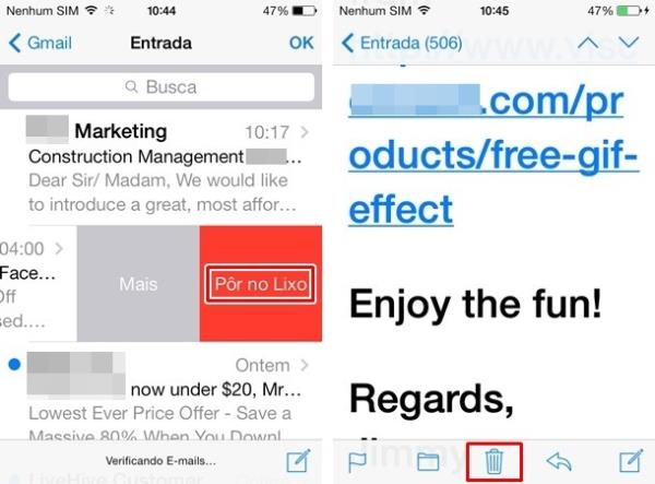 iOS 7: como deletar mensagens do Gmail