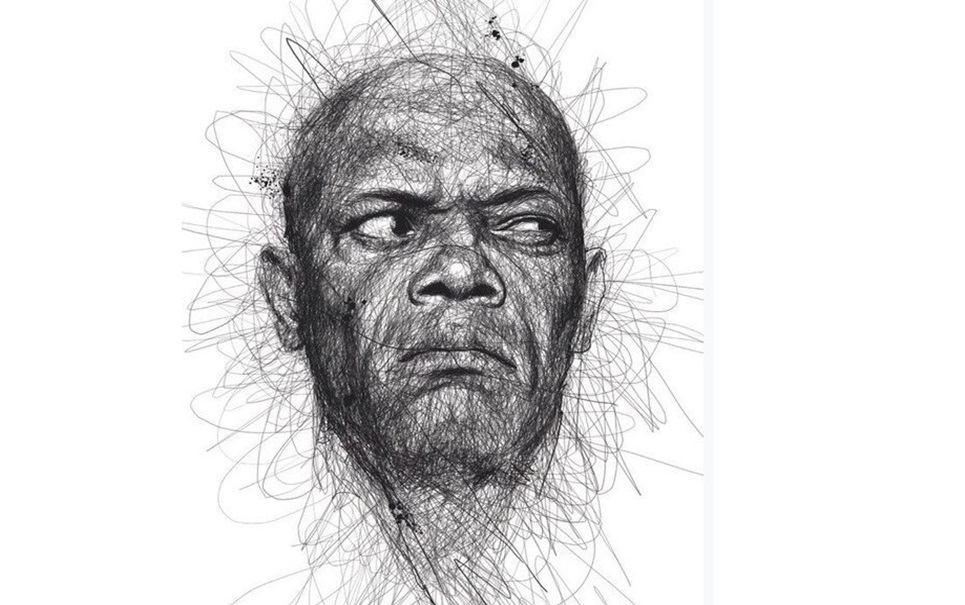 Artista desenha rostos de atores famosos sem tirar a caneta do papel