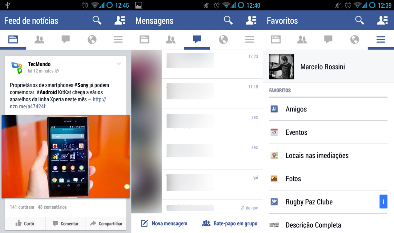 Versão de testes do Facebook para Android traz visual inteiramente renovado