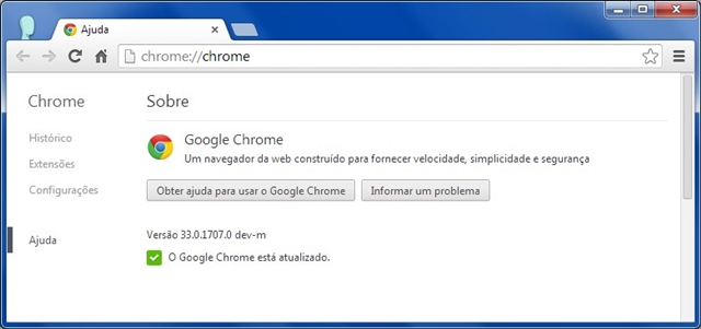 Última versão do Chrome Dev Última versão do Chrome Dev