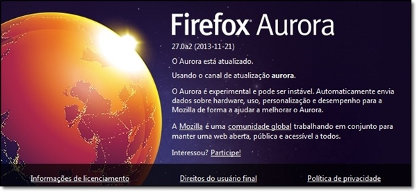 Aurora, o pré-Beta do Mozilla Firefox Aurora, o pré-Beta do Mozilla Firefox