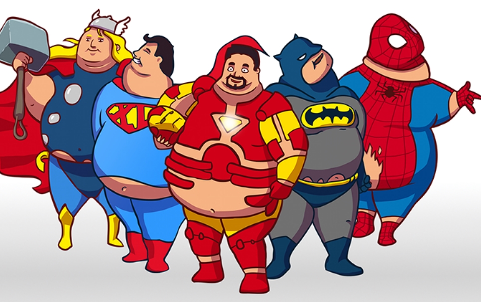 Já pensou se os super-heróis fossem gordinhos?