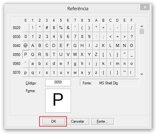 Abrindo um caractere de referência Abrindo um caractere de referência