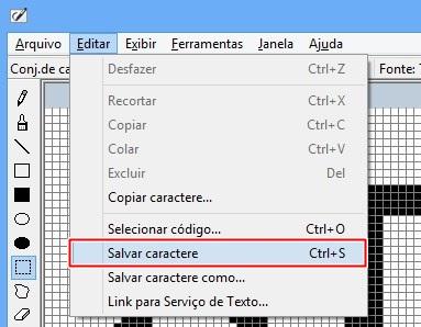 Salvando o caractere Salvando o caractere