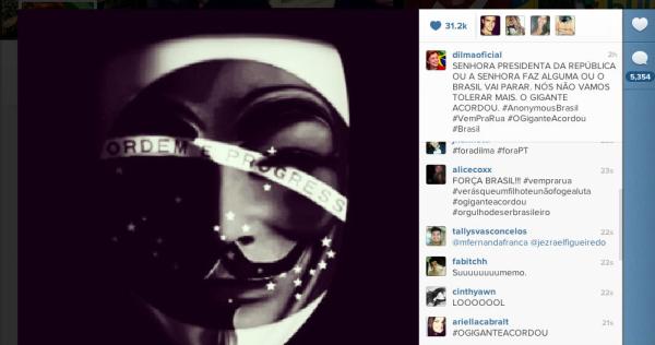 Conta do Instagram de Dilma Rousseff é hackeada