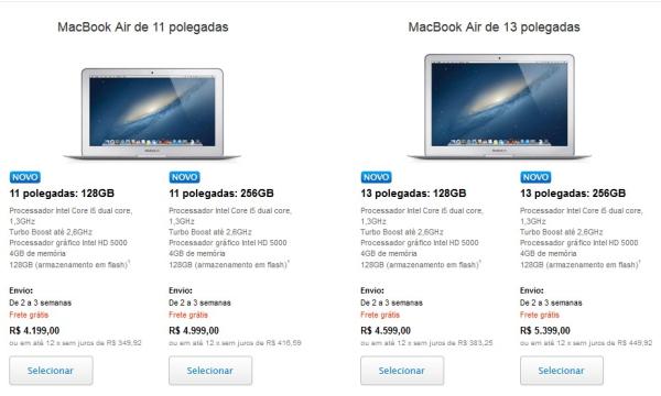 Site da Apple Store brasileira já tem novos MacBook Air e iPhone 5 6106462641019240