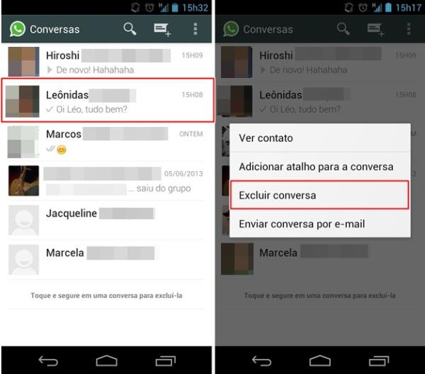Excluindo toda a conversa