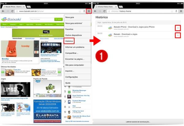iOS: como limpar o histórico de navegação do Chrome