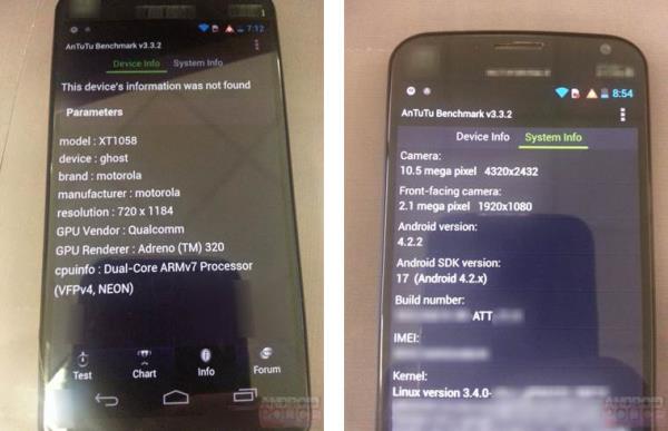 Fotos de benchmarks do Motorola Moto X revelam detalhes do aparelho