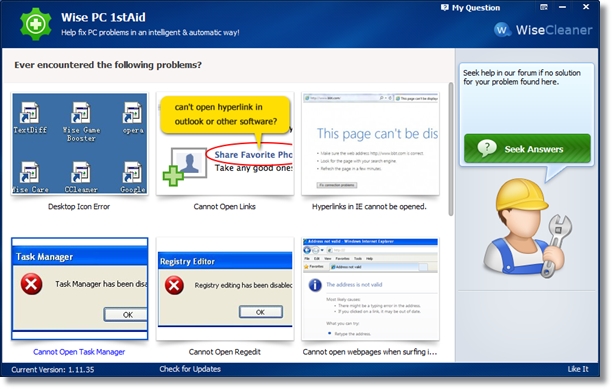 Wise PC 1stAid download grátis