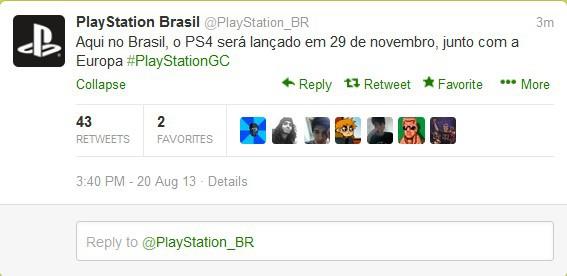 PlayStation 4 chega ao Brasil em 29 de novembro, 14 dias depois dos EUA