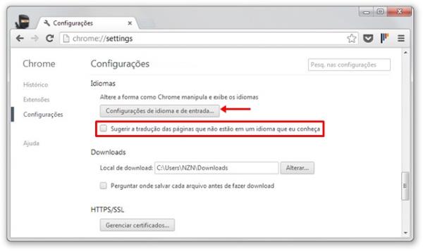 Google Chrome: como desativar a barra de tradução automática