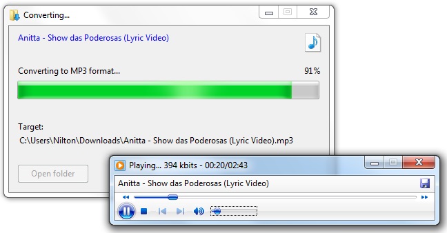 O download é feito após você ter a prévia do áudio