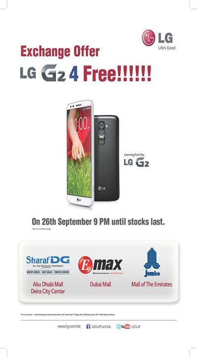LG oferece troca de Galaxy S4 e Xperia Z1 por G2 sem custo algum em Dubai