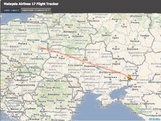 Avião cai na Ucrania