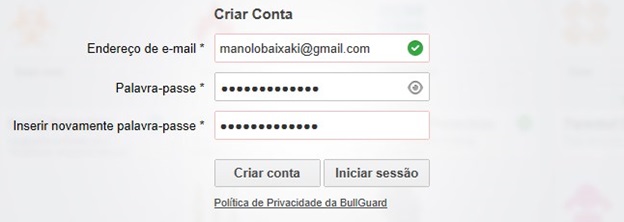 Criando uma conta Criando uma conta