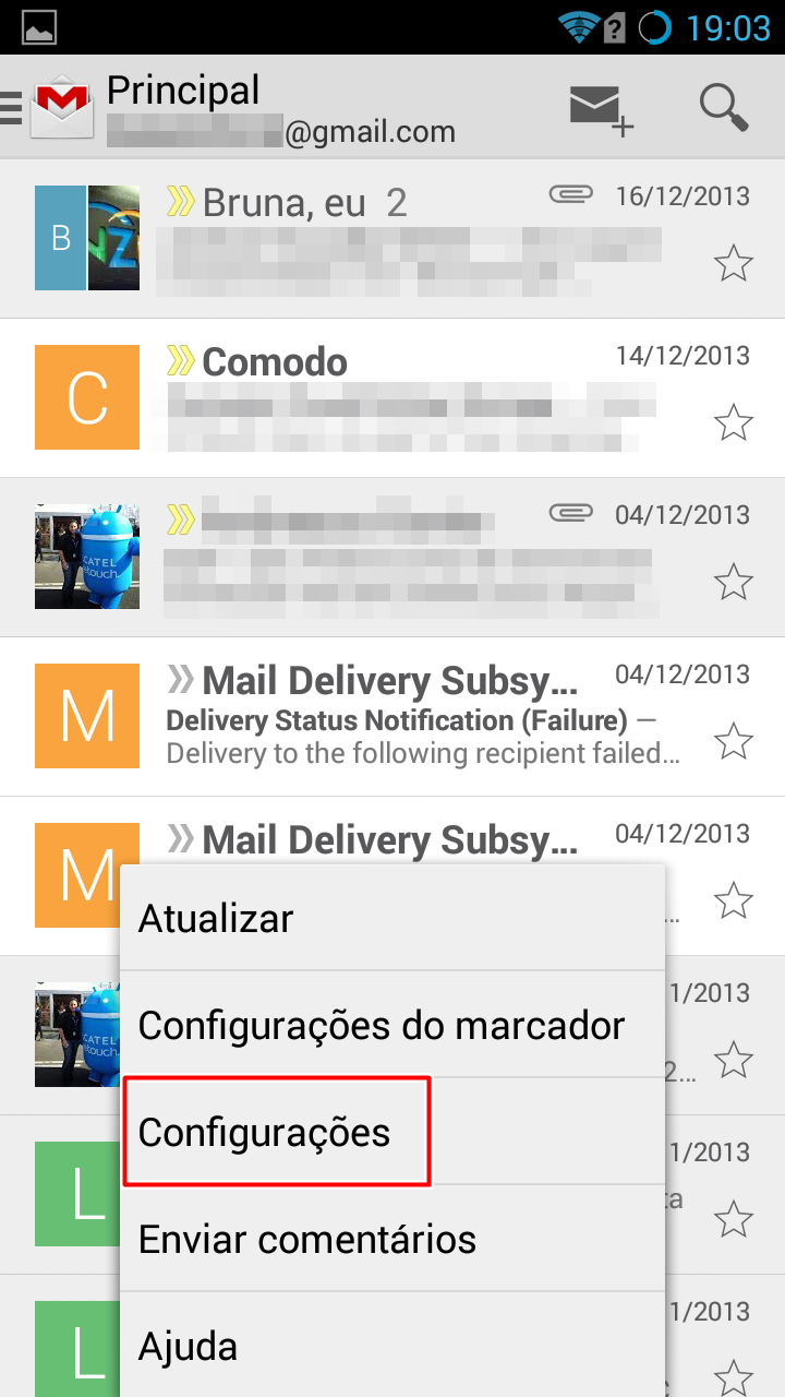 Android: como evitar que imagens do Gmail carreguem automaticamente