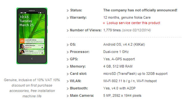 Nokia X A110 aparece em loja virtual vietnamita por R$ 265 com KitKat