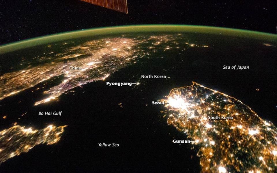 Imagens da NASA revelam o enorme contraste entre as Coreias