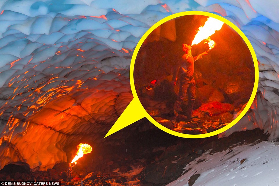 Imagens impressionantes mostram arco-íris preso em caverna de gelo