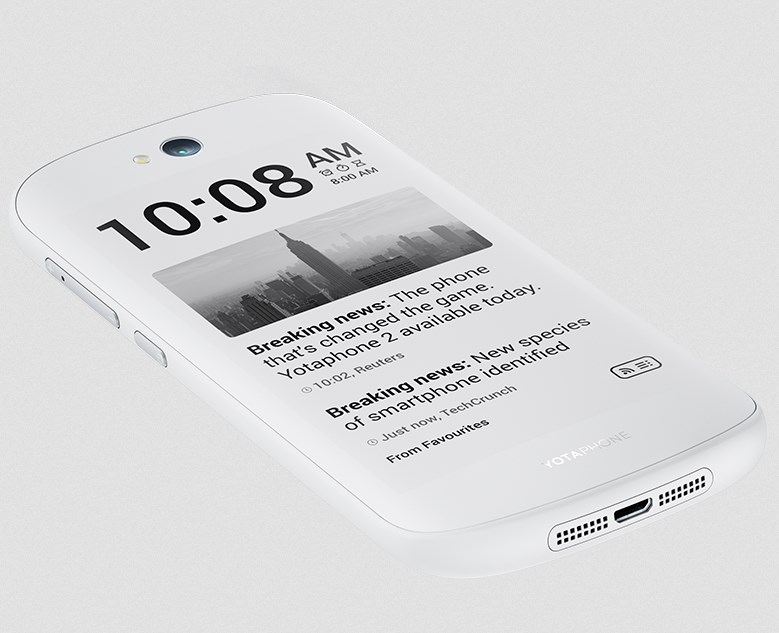 Celular YotaPhone 2 tem tela traseira de e-ink com informações úteis