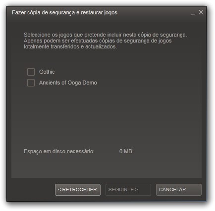 Como fazer backup dos jogos do Steam