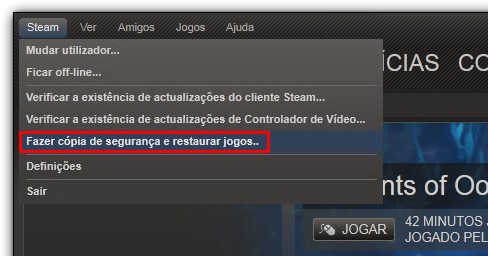 Como fazer backup dos jogos do Steam