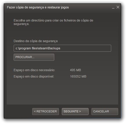 Como fazer backup dos jogos do Steam