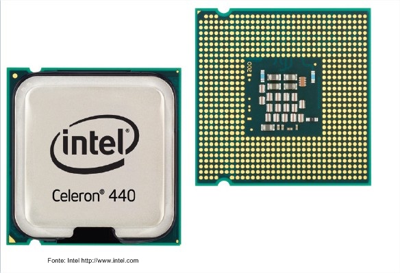 Um dos modelos de processador Intel Celeron