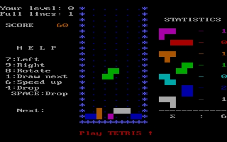 O Tetris, jogabilidade extremamente simples, porém incrivelmente viciante.