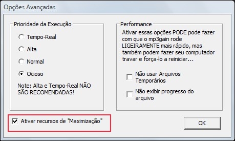 Ativando recursos de maximização Ativando recursos de maximização