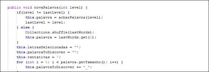 Exemplo de código em Java