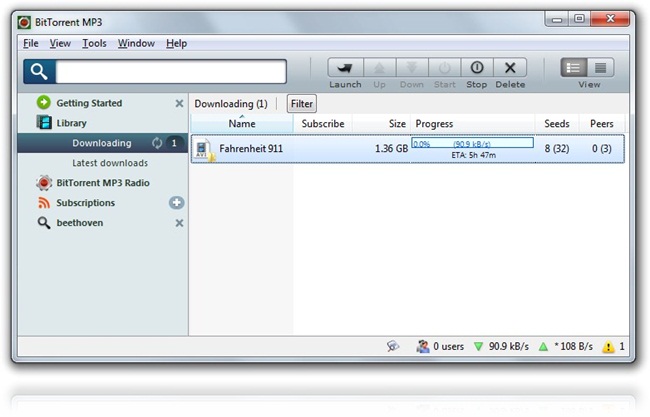 BitTorrent MP3 - Imagem 1 do software