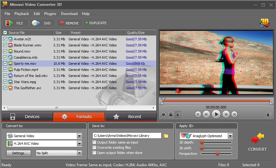 Movavi Video Converter 3D - Imagem 1 do software