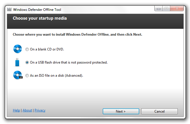 Imagem 1 do Windows Defender Offline Tool