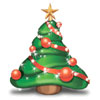 Logo Funny Christmas Tree Ícone Logo Funny Christmas Tree Ícone