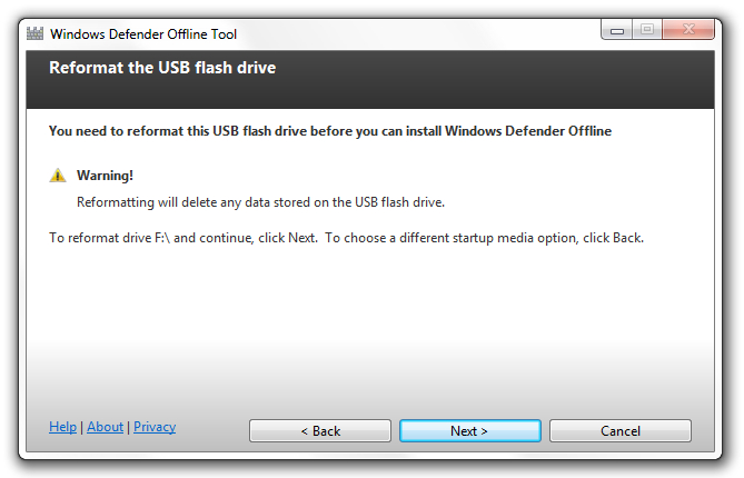 Imagem 2 do Windows Defender Offline Tool