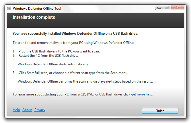 Imagem 4 do Windows Defender Offline Tool