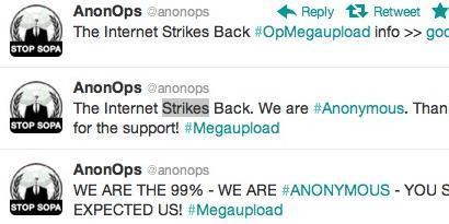 Imagem de: Anonymous anuncia ataque a sites em resposta ao fechamento do Megaupload