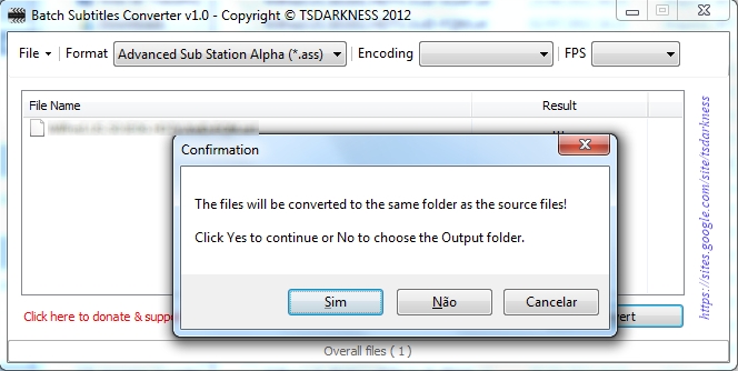 Imagem 1 do Batch Subtitles Converter