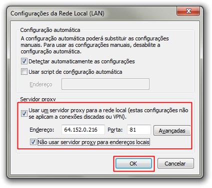 Definindo as configurações