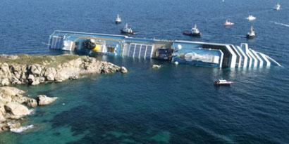 Imagem de: Donos do navio Costa Concordia querem salvá-lo com ideia vista nos Caçadores de Mitos