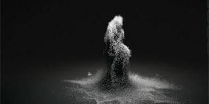 Imagem de: Kinect transforma corpo de uma dançarina em escultura de areia