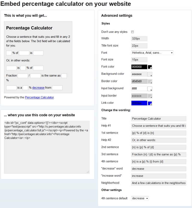 percentage converter percentage converter