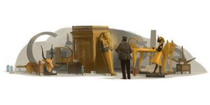 Imagem de: Doodle de hoje homenageia o famoso arqueólogo Howard Carter