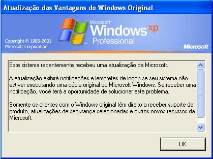 tirar mensagem nufactured windows falso xp pelo regedit
