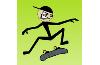 Logo Stickman Skater Ícone Logo Stickman Skater Ícone